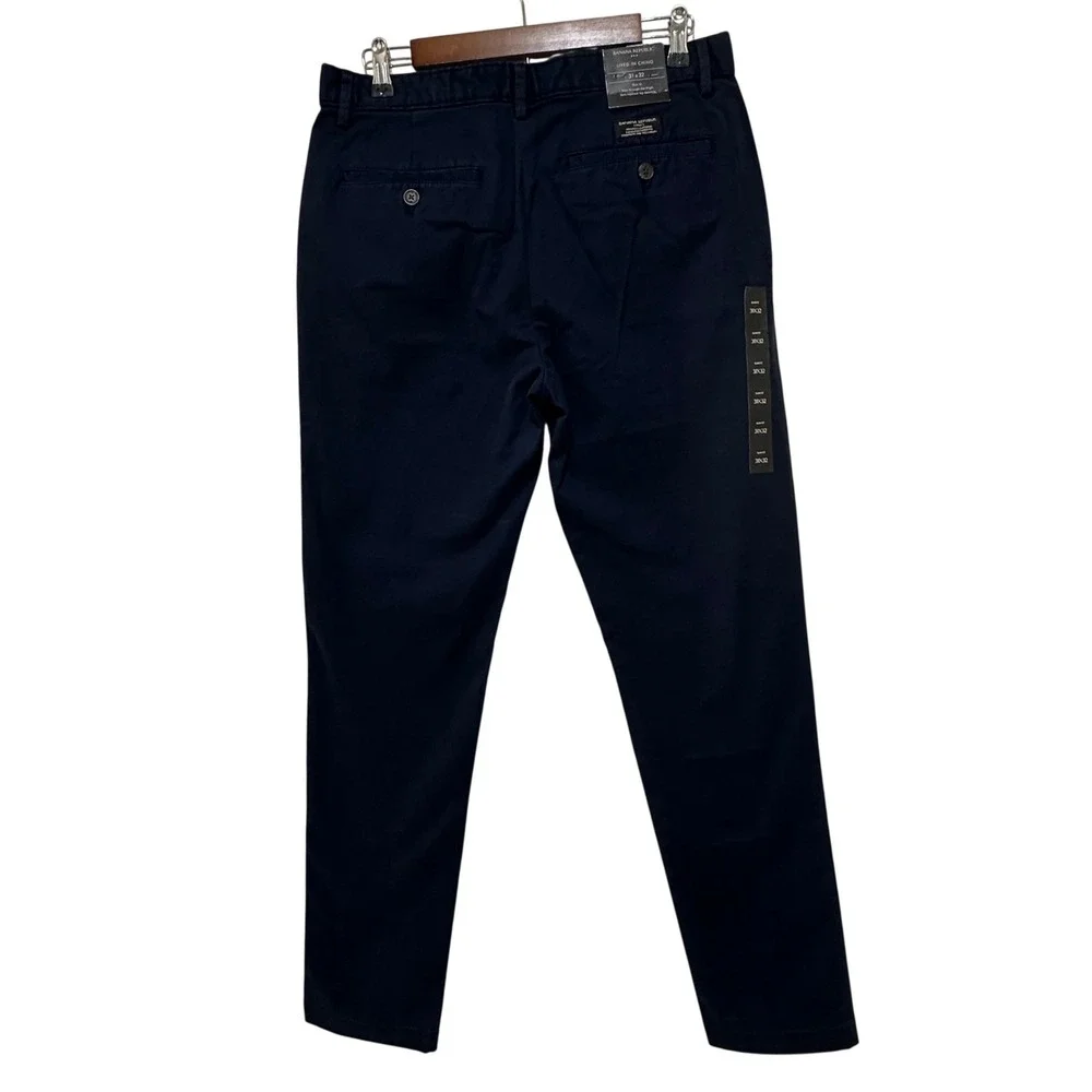 Banana Republic Lived-In Chino Men 31x32 (32x31) Blue Slim Fit Tapered Pants $70